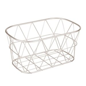 BETTER HOMES and GARDENS Small Bathroom Satin Steel Wire Silver Storage Basket
